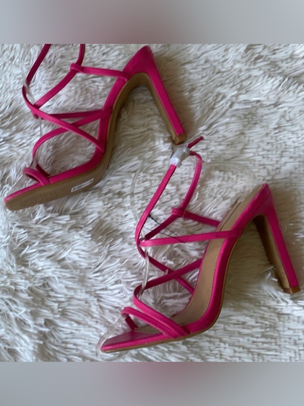 Express vibrant pink strappy sandals